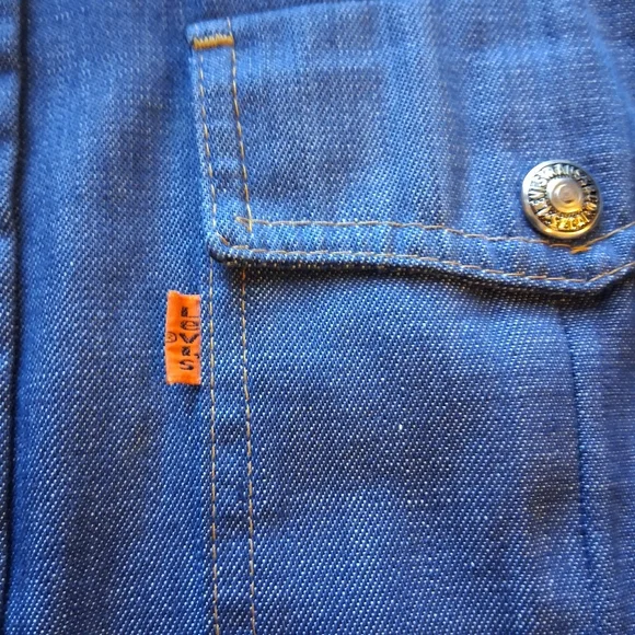 Vintage 1970'S Levi's Orange Tab Denim Field Jacket Sz M - Picture 5 of 10